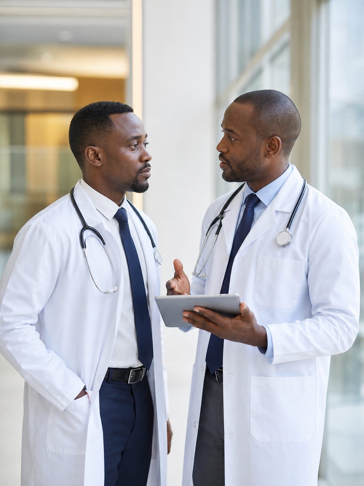 Médecins en consultation dans un environnement hospitalier moderne